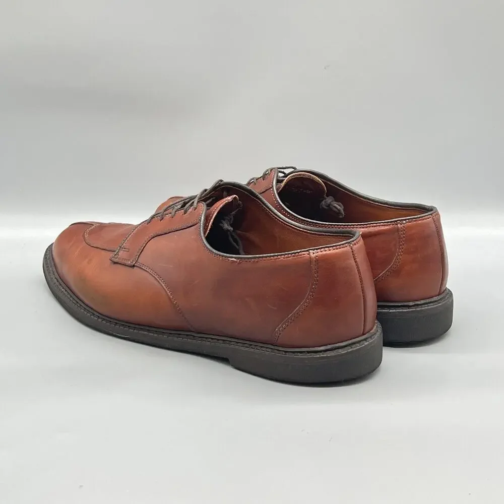 Allen Edmonds Shoes Mens 13 Brown Leather Derby Oxford Dress Apron Split Toe